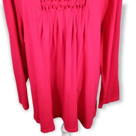 JUST MY SIZE RED LONG SLEEVE TOP SZ.4X EUC - Picture 3 of 6